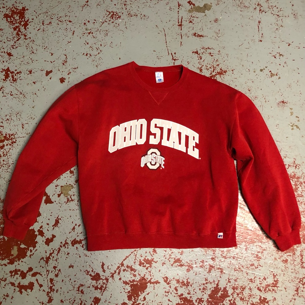 Vintage Ohio State Buckeyes Crewneck Sweatshirt Size Large Russell Brand